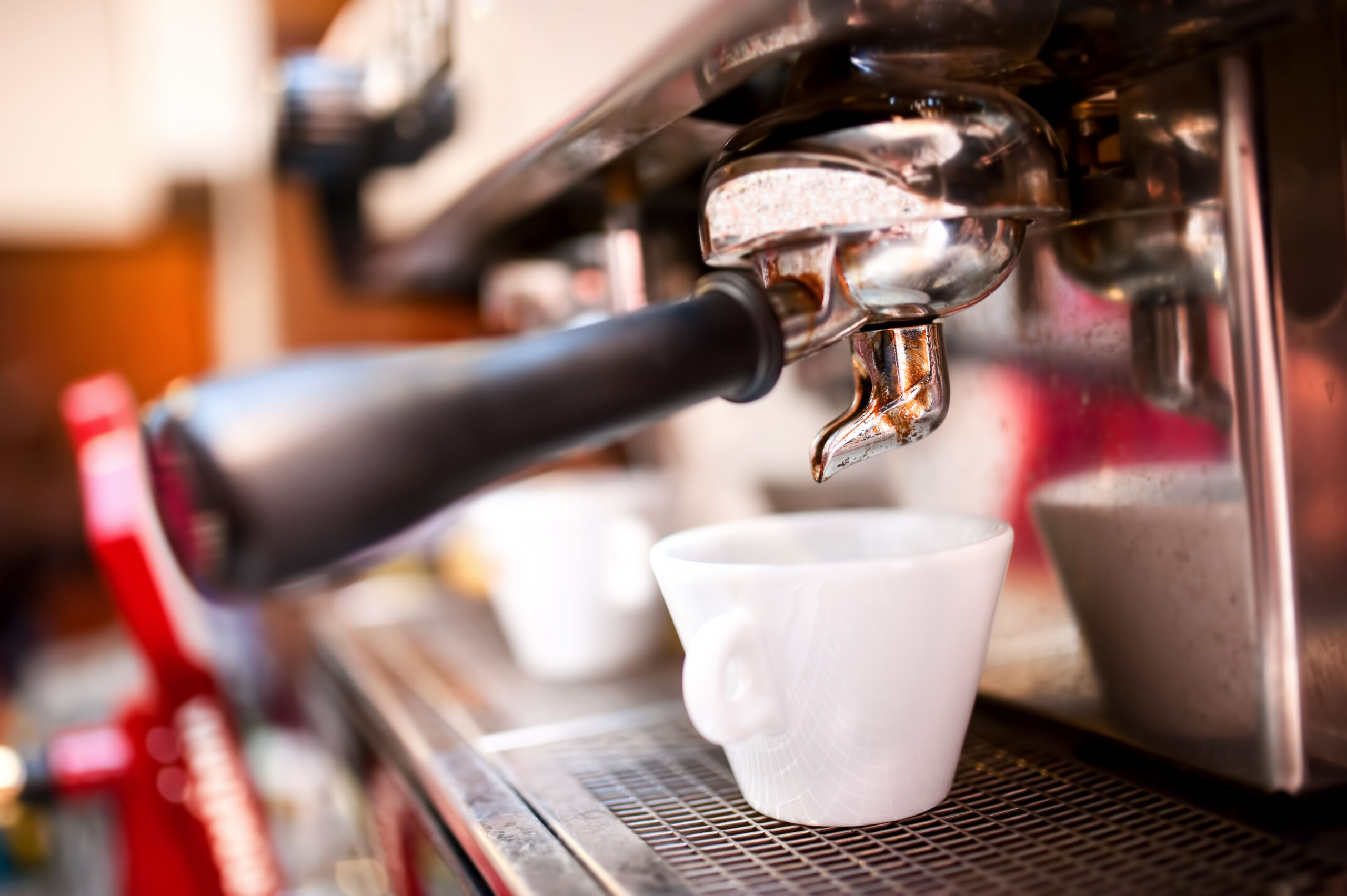 Espresso Maker With Coffee And Cups