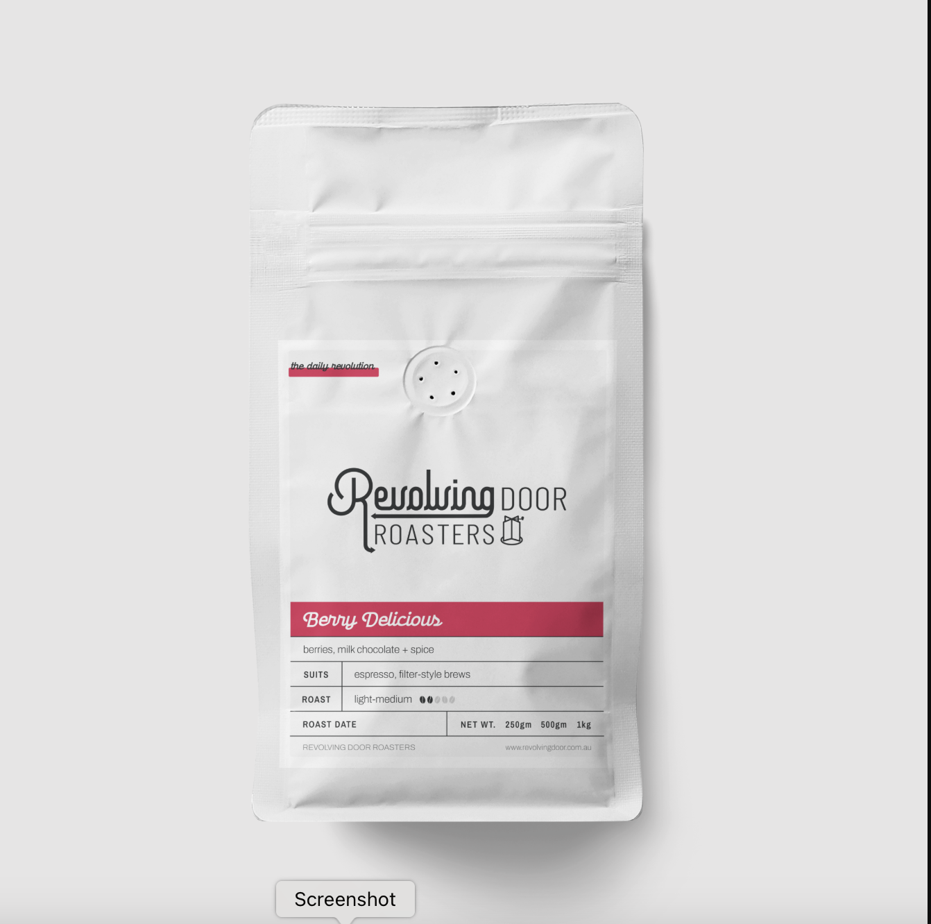 Berry Delicious Whole Bean Coffee Berry Delicious whole bean coffee by Revolving Door Roasters