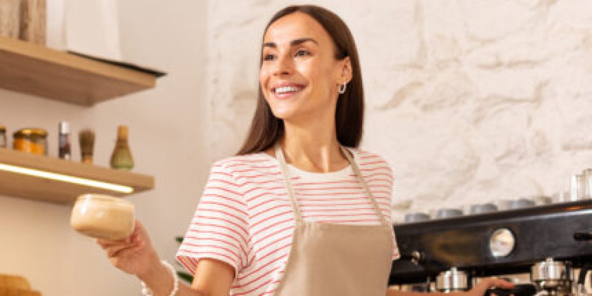 Pleasant Barista Smiling While Giving Coffee To Cl 2022 02 02 21 48 04 Utc 430430